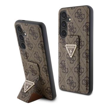 Samsung Galaxy S24 Guess 4G Grip Stand Triangle Logo etui - brun