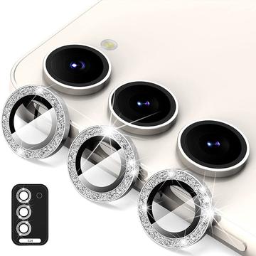 Samsung Galaxy S24 Hat Prince Glitter Kamera Linse Beskyttelse - Sølv