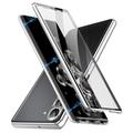 Samsung Galaxy S24 Magnetic Deksel med Herdet Glass - Sølv