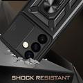 Samsung Galaxy S24 Hybrid-deksel med Roterende Ring med Kameraskjold - Svart