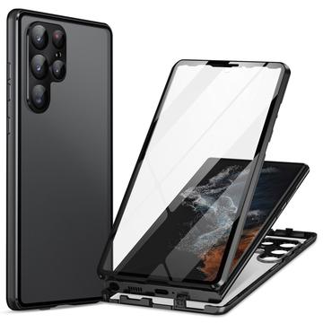 Samsung Galaxy S24 Ultra Magnetic Deksel med Herdet Glass - Svart