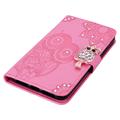 Samsung Galaxy S24 Ultra Uggle Rhinestone Lommebok-deksel - Varm Rosa