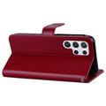 Samsung Galaxy S24 Ultra Ugle Rhinestone Lommebok-deksel - Rød