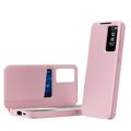 Samsung Galaxy S24 Ultra Smart Clear View Flip-etui med kortspor - Rosa