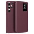 Samsung Galaxy S24 Ultra Smart Clear View Flip-etui med kortspor