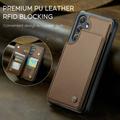 Samsung Galaxy S24+ Caseme C22-etui RFID-kortlommebok - Brun