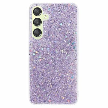 Samsung Galaxy S24+ Glitter Flakes TPU-deksel - Lilla