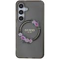 Samsung Galaxy S24+ Guess IML Flowers Wreath-deksel - MagSafe-kompatibelt - Svart