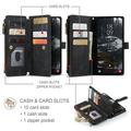 Samsung Galaxy S25 Edge Caseme C30 Multifunksjonell Lommebok-deksel - Svart