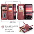 Samsung Galaxy S25 Edge Caseme C30 Multifunksjonell Lommebok-deksel - Rød