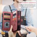 Samsung Galaxy S25 Edge Caseme C30 Multifunksjonell Lommebok-deksel - Rød