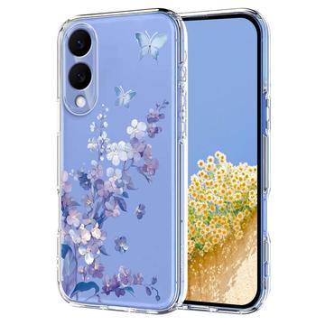 Samsung Galaxy S25 Edge TPU-deksel med blomstermønster - Lilla
