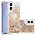 Samsung Galaxy S25 Edge Glitter Quicksand TPU-deksel - Gullhjerter