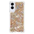 Samsung Galaxy S25 Edge Glitter Quicksand TPU-deksel - Gullhjerter