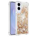 Samsung Galaxy S25 Edge Glitter Quicksand TPU-deksel - Gullhjerter