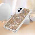 Samsung Galaxy S25 Edge Glitter Quicksand TPU-deksel - Gullhjerter