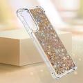 Samsung Galaxy S25 Edge Glitter Quicksand TPU-deksel - Gullhjerter