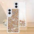 Samsung Galaxy S25 Edge Glitter Quicksand TPU-deksel - Gullhjerter