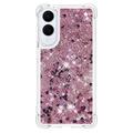 Samsung Galaxy S25 Edge Glitter Quicksand TPU-deksel - Roségullhjerter