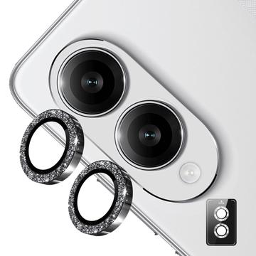 Samsung Galaxy S25 Edge Hat Prince Glitter Kamera Linse Beskyttelse - Svart