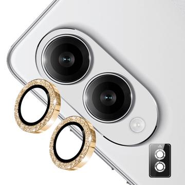 Samsung Galaxy S25 Edge Hat Prince Glitter Kamera Linse Beskyttelse - Gull