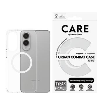 Samsung Galaxy S25 Edge PanzerGlass Care Urban Combat-deksel - MagSafe-kompatibel - Hvit / Gjennomsiktig