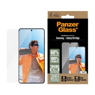 Samsung Galaxy S25 Edge PanzerGlass Ultra-Wide Fit EasyAligner Beskyttelsesglass - Gjennomsiktig