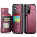 Samsung Galaxy S25 FE Caseme C22 etui RFID-kortlommebok - rød