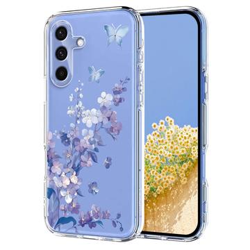 Samsung Galaxy S25 FE TPU-deksel med blomstermønster - Lilla