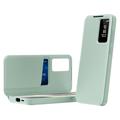 Samsung Galaxy S25 FE Smart Clear View Flip-etui med kortspor - lysegrønn