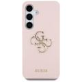 Samsung Galaxy S25 Guess Big 4G Logo Bottom Script Silikon-deksel - Rosa