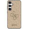 Samsung Galaxy S25 Guess Fixed Glitter 4G Metal Logo Deksel - Guld