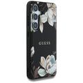 Samsung Galaxy S25 Guess Grained Printed Flower Pattern-deksel - MagSafe-kompatibel - Svart