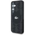 Samsung Galaxy S25 Lacoste Monogram med Sølv Krokodille Logo-deksel - MagSafe-kompatibel - Svart