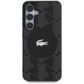 Samsung Galaxy S25 Lacoste Monogram med Sølv Krokodille Logo-deksel - MagSafe-kompatibel - Svart