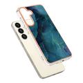 Samsung Galaxy S25 Marble Pattern Electroplated IMD TPU-deksel - Grønn