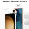 Samsung Galaxy S25 Marble Pattern Electroplated IMD TPU-deksel - Grønn