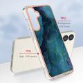 Samsung Galaxy S25 Marble Pattern Electroplated IMD TPU-deksel - Grønn