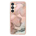 Samsung Galaxy S25 Marble Pattern Electroplated IMD TPU-deksel - Rosa