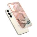 Samsung Galaxy S25 Marble Pattern Electroplated IMD TPU-deksel - Rosa