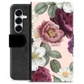 Samsung Galaxy S25+ Premium Lommebok-deksel - Romantiske Blomster