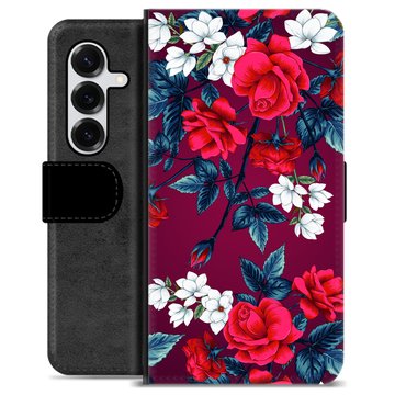 Samsung Galaxy S25+ Premium Lommebok-deksel - Vintage Blomster