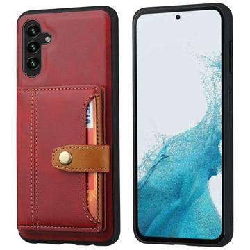 Samsung Galaxy S25 Retro Style Deksel med Lommebok - Rød