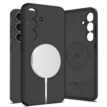 Samsung Galaxy S25 Tech-Protect flytende silikon-deksel - MagSafe-kompatibel - Svart