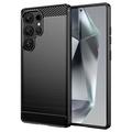 Samsung Galaxy S25 Ultra Børstet TPU Deksel - Karbonfiber