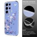 Samsung Galaxy S25 Ultra TPU-deksel med blomstermønster - Lilla