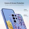 Samsung Galaxy S25 Ultra TPU-deksel med blomstermønster - Blåregn