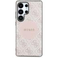 Samsung Galaxy S25 Ultra Guess 4G Round Patch Classic Logo-deksel - MagSafe-kompatibel - Rosa