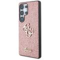 Samsung Galaxy S25 Ultra Guess Fixed Glitter 4G Metal Logo Deksel - Rosa