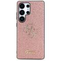 Samsung Galaxy S25 Ultra Guess Fixed Glitter 4G Metal Logo Deksel - Rosa